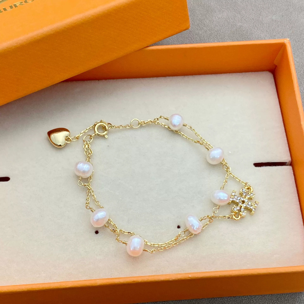 Tory Burch Pearl Beaded Layered Bracelet Adjustable